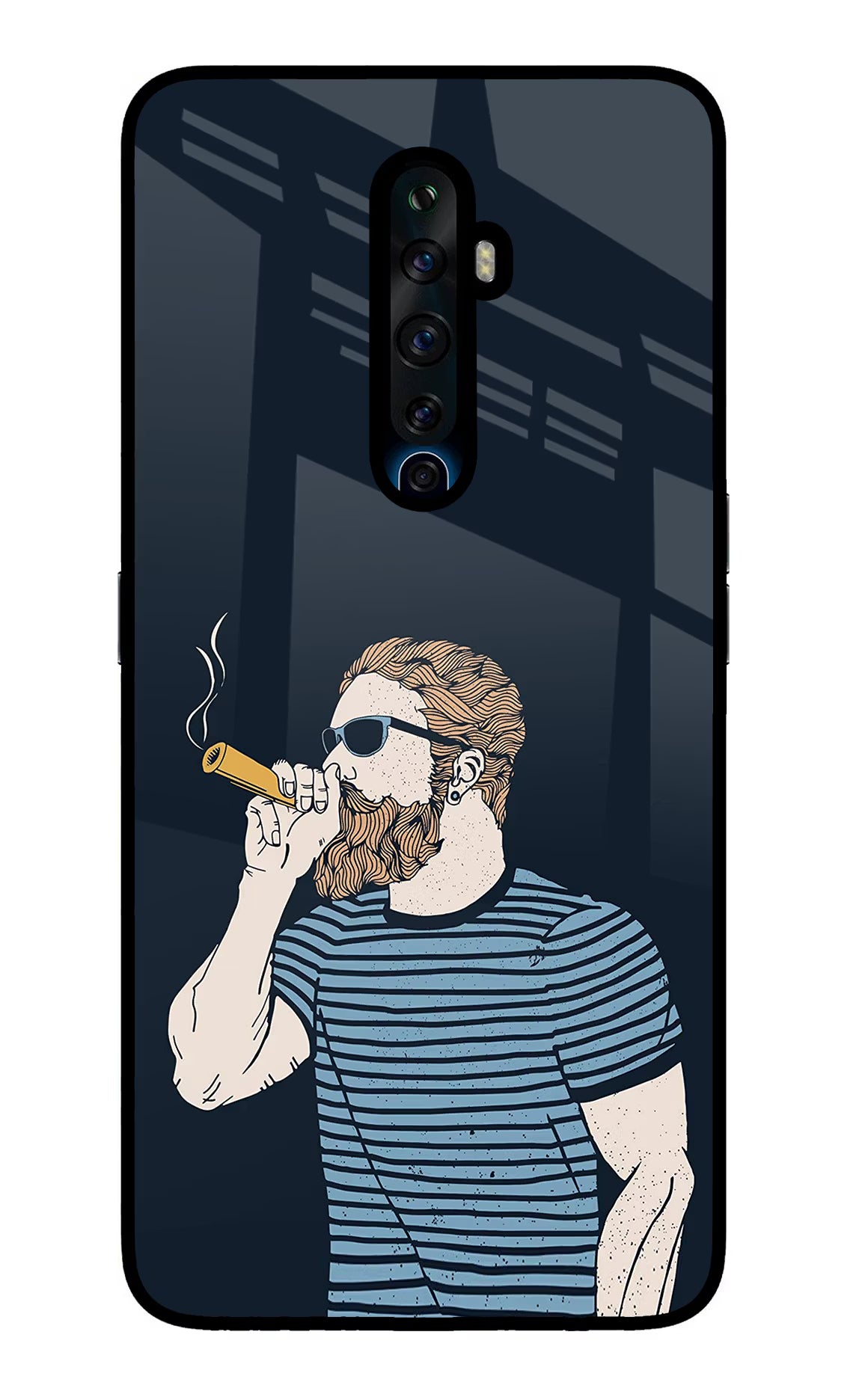 Smoking Oppo Reno2 Z Glass Case Back Cover by Casekaro