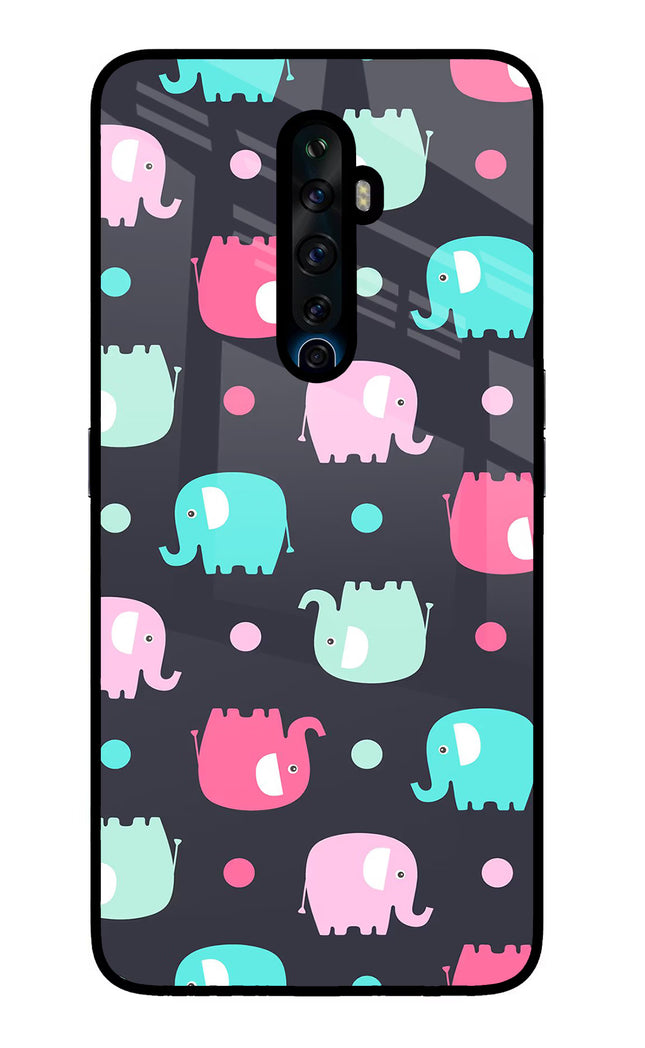 Elephants Oppo Reno2 Z Glass Case Back Cover by Casekaro