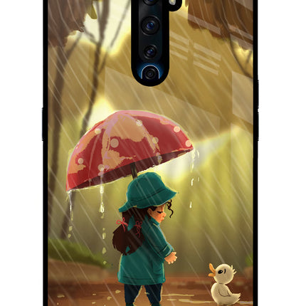 Rainy Day Oppo Reno2 Z Glass Case Back Cover by Casekaro
