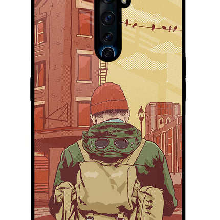 Adventurous Oppo Reno2 Z Glass Case Back Cover by Casekaro