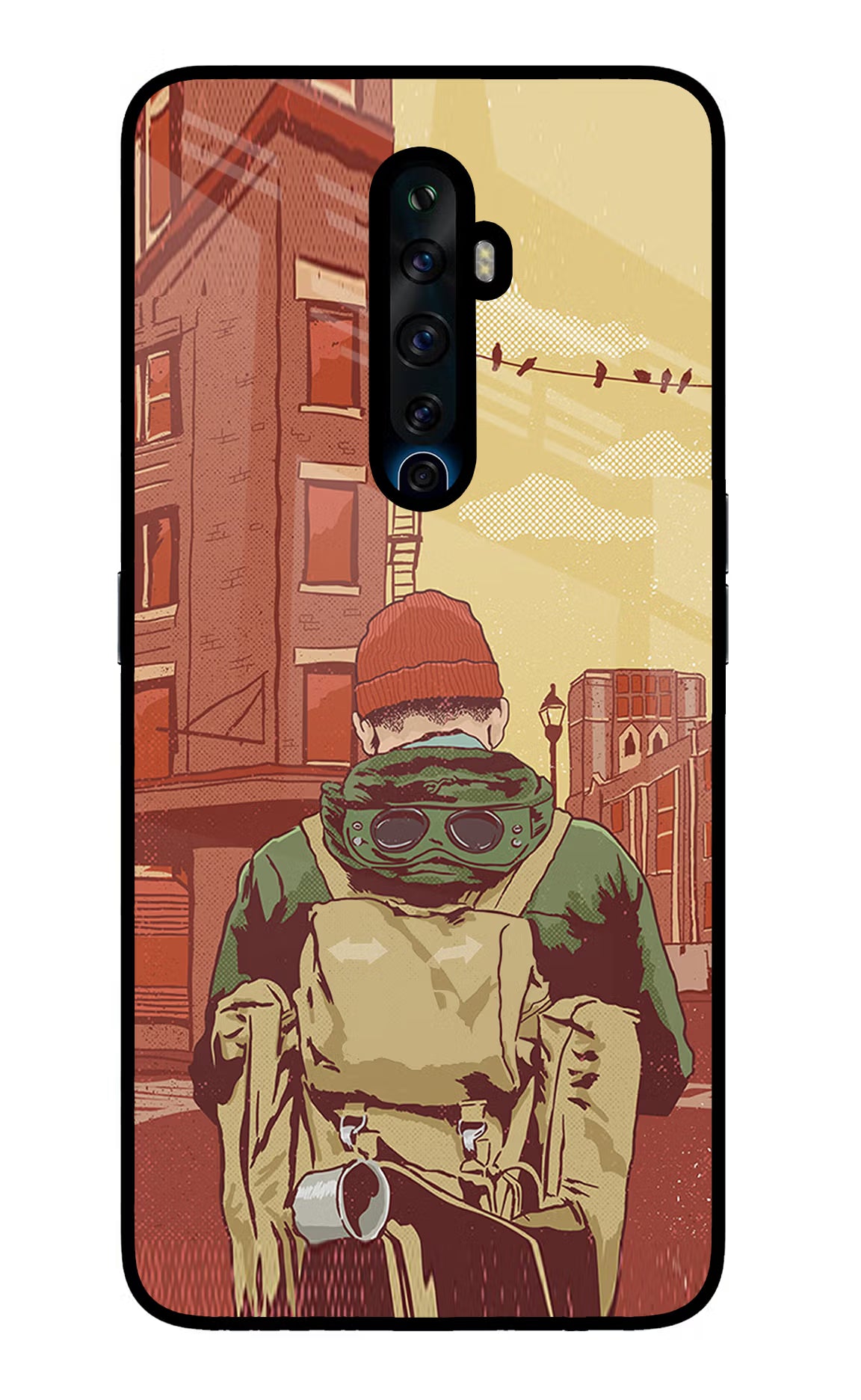 Adventurous Oppo Reno2 Z Glass Case Back Cover by Casekaro
