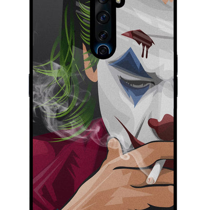 Joker Smoking Oppo Reno2 Z Glass Case Back Cover by Casekaro