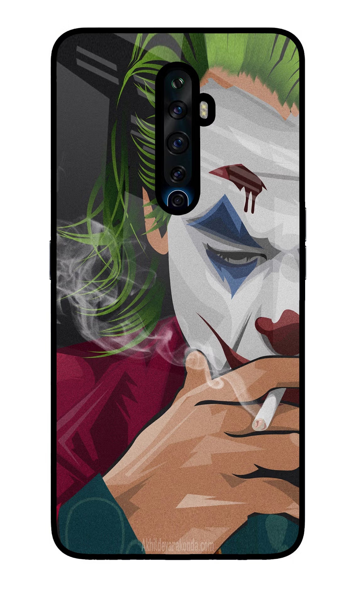 Joker Smoking Oppo Reno2 Z Glass Case Back Cover by Casekaro
