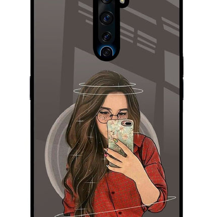 Selfie Queen Oppo Reno2 Z Glass Case Back Cover by Casekaro