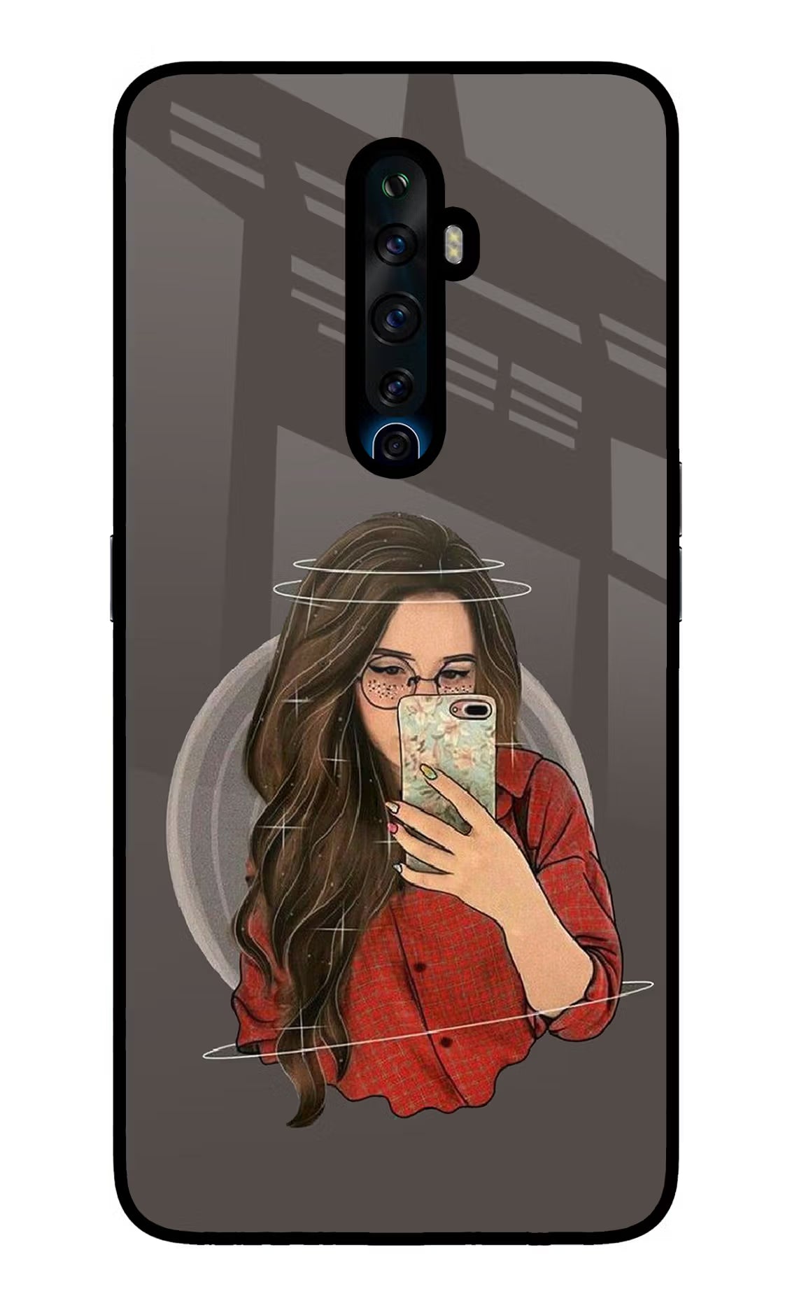Selfie Queen Oppo Reno2 Z Glass Case Back Cover by Casekaro