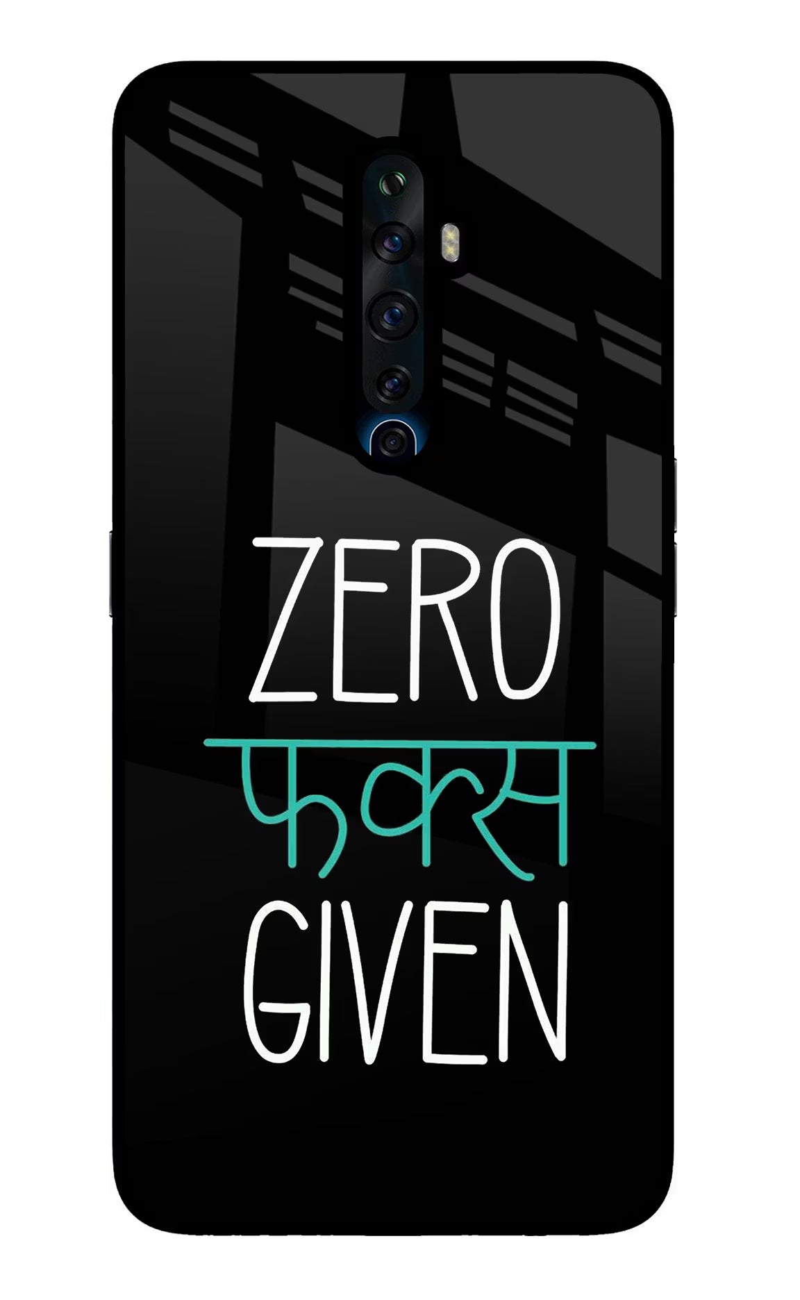 Zero Fucks Given Oppo Reno2 Z Glass Case Back Cover by Casekaro