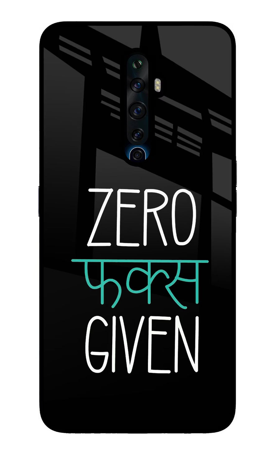 Zero Fucks Given Oppo Reno2 Z Back Cover, Glass case