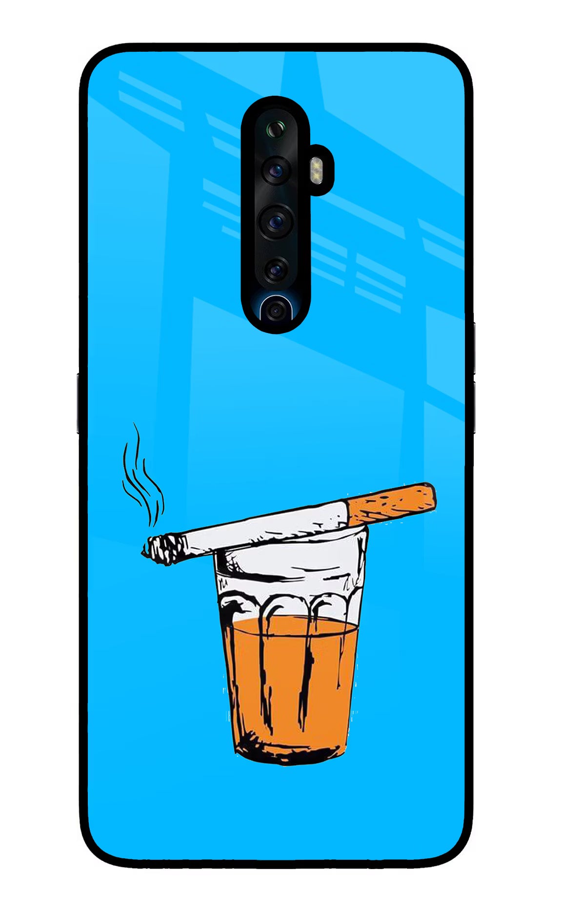 Chai Sutta Oppo Reno2 Z Glass Case Back Cover by Casekaro