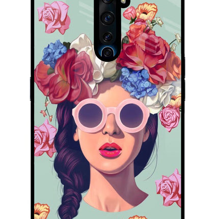 Pretty Girl Oppo Reno2 Z Glass Case Back Cover by Casekaro