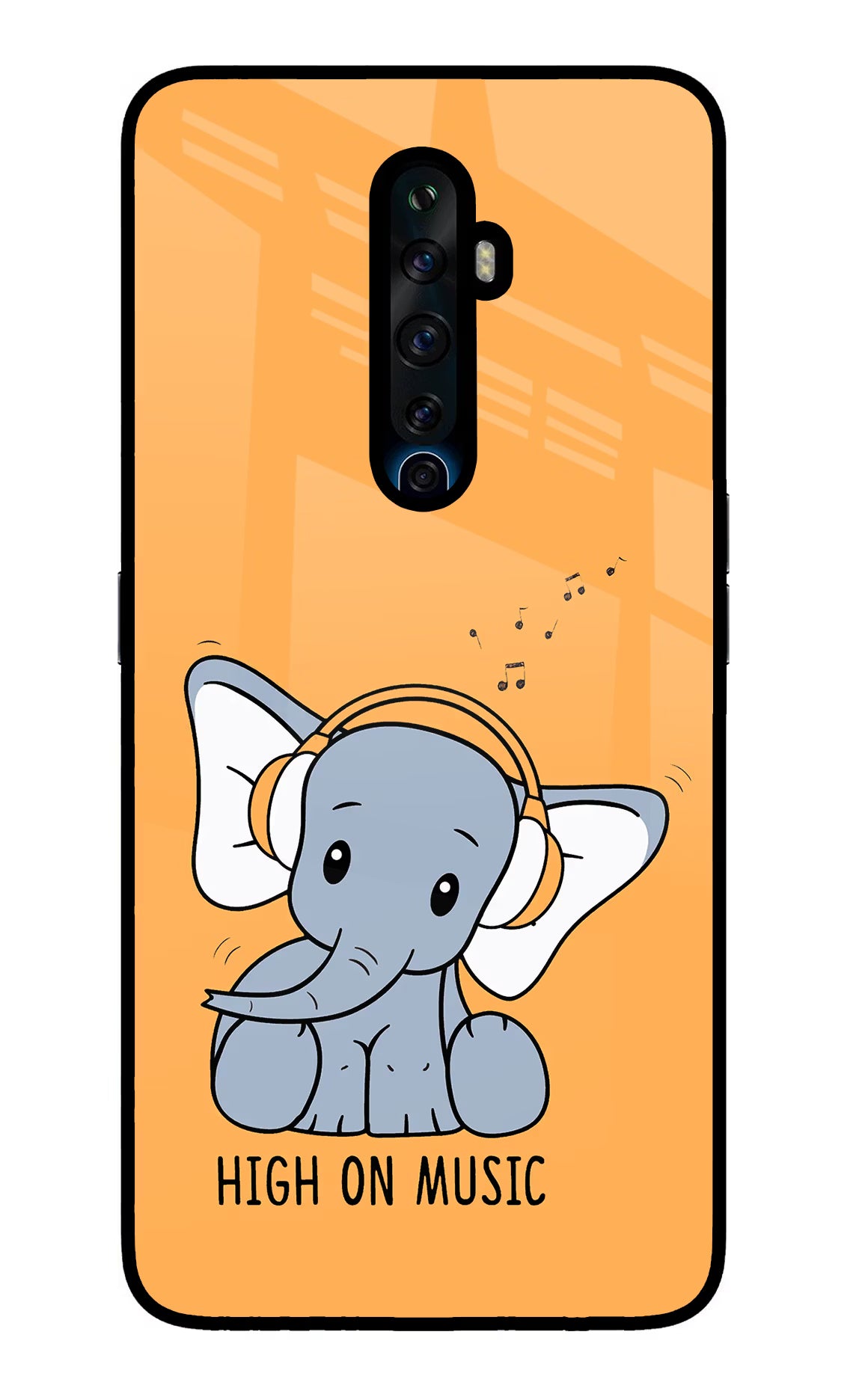 High On Music Oppo Reno2 Z Glass Case Back Cover by Casekaro