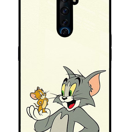 Tom & Jerry Oppo Reno2 Z Glass Case Back Cover by Casekaro