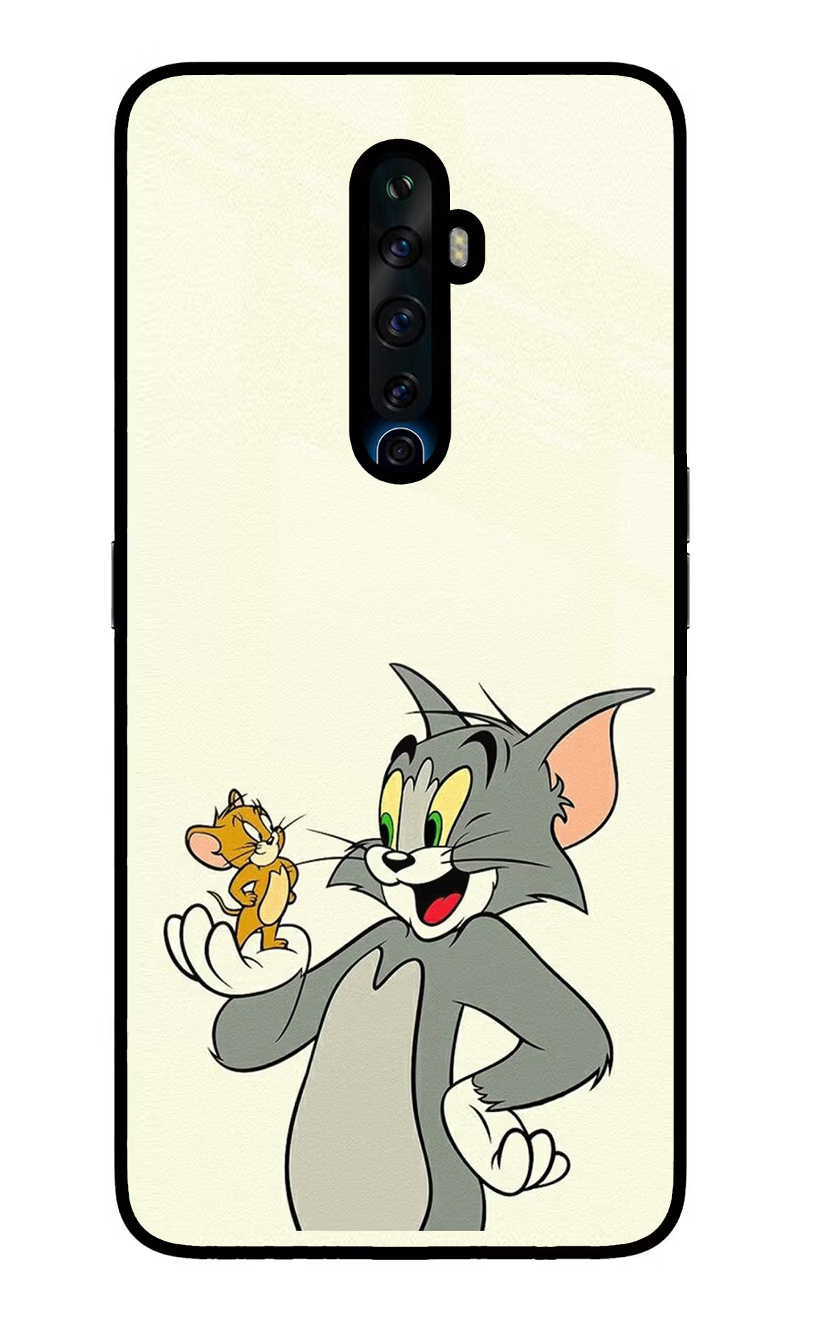 Tom & Jerry Oppo Reno2 Z Glass Case Back Cover by Casekaro