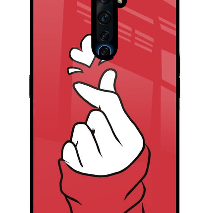 Korean Love Sign Oppo Reno2 Z Glass Case Back Cover by Casekaro