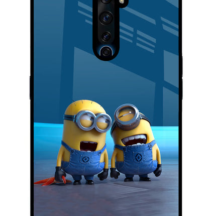 Minion Laughing Oppo Reno2 Z Glass Case Back Cover by Casekaro