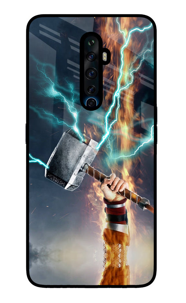 Thor Hammer Mjolnir Oppo Reno2 Z Glass Case Back Cover by Casekaro
