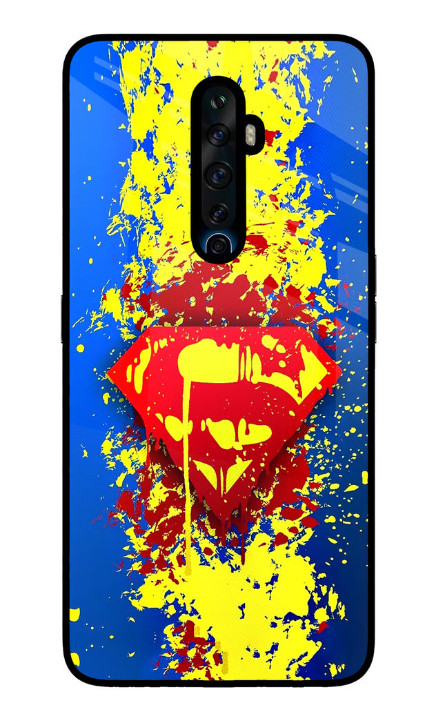 Superman logo Oppo Reno2 Z Glass Case Back Cover by Casekaro