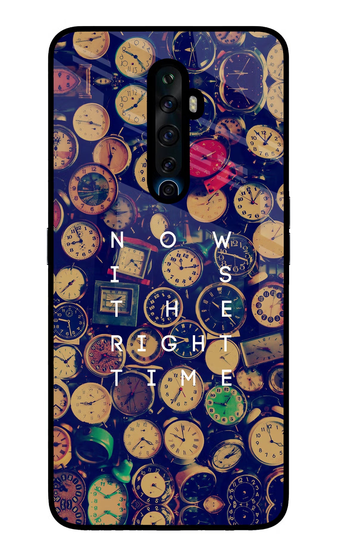 Now is the Right Time Quote Oppo Reno2 Z Glass Case Back Cover by Casekaro