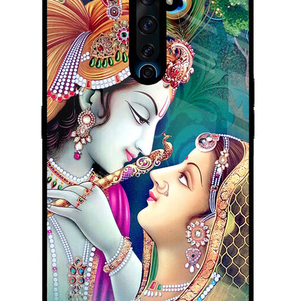 Lord Radha Krishna Oppo Reno2 Z Glass Case Back Cover by Casekaro