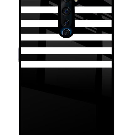 Black and White Print Oppo Reno2 Z Glass Case Back Cover by Casekaro