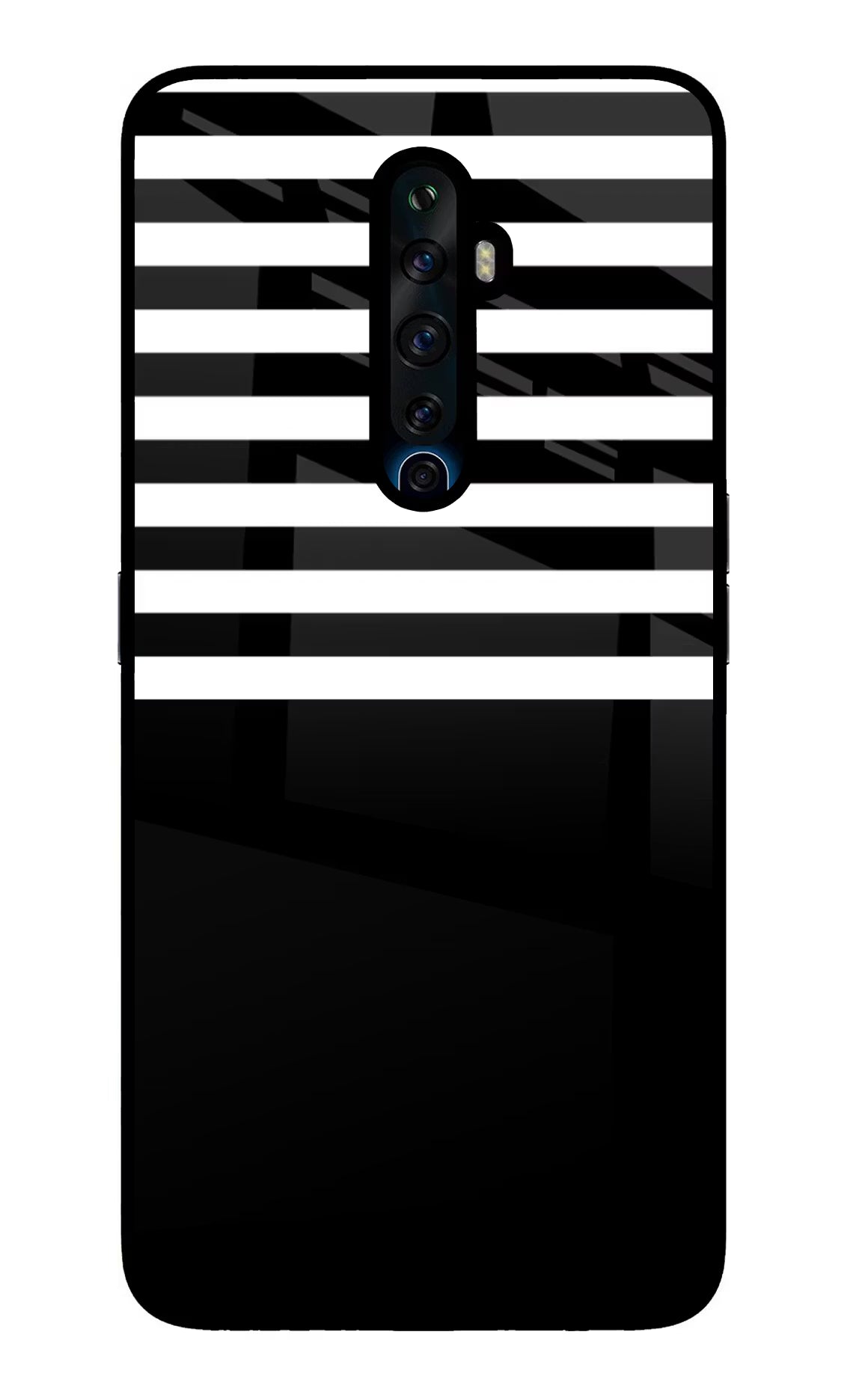 Black and White Print Oppo Reno2 Z Glass Case Back Cover by Casekaro