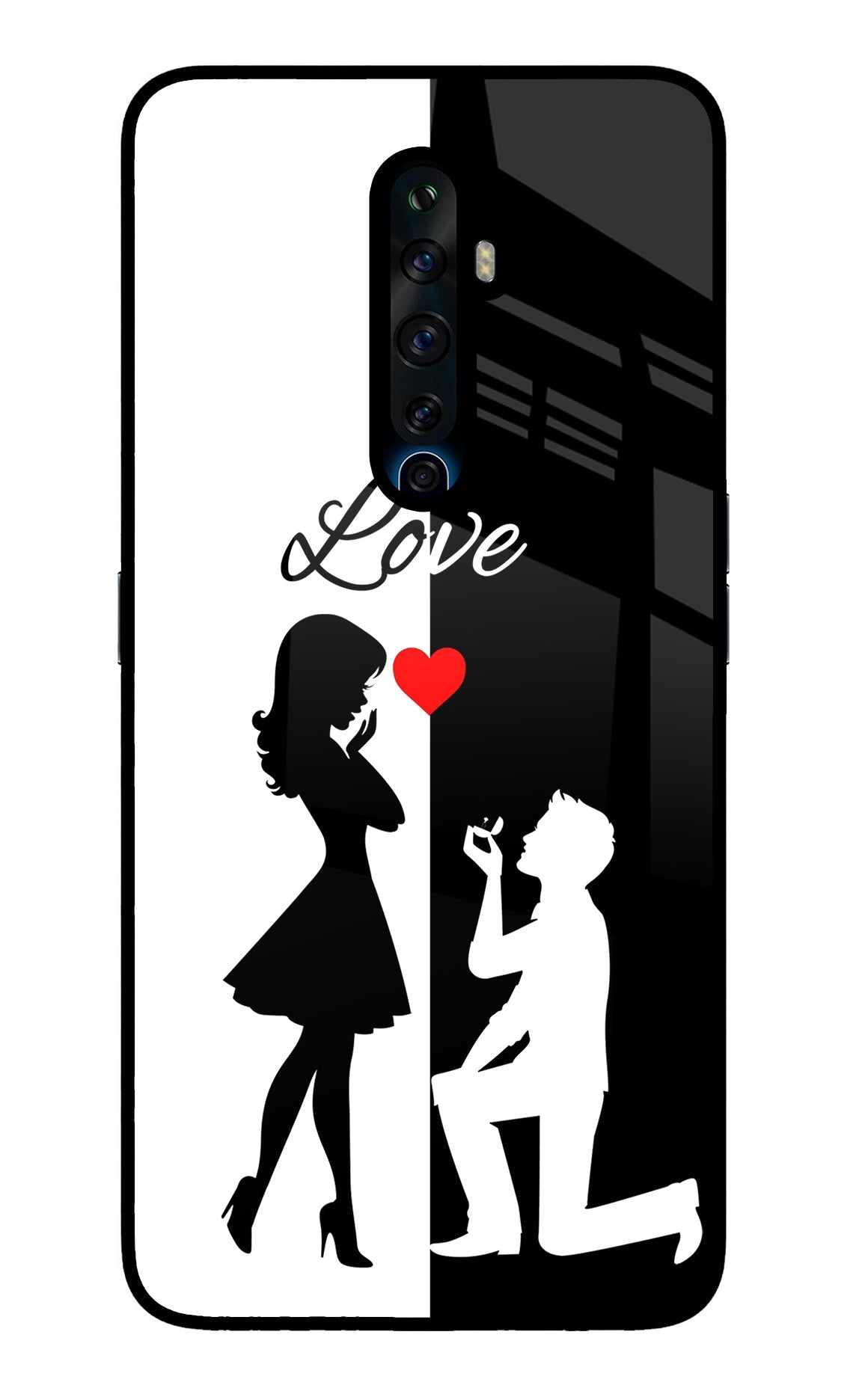 Love Propose Black And White Oppo Reno2 Z Back Cover