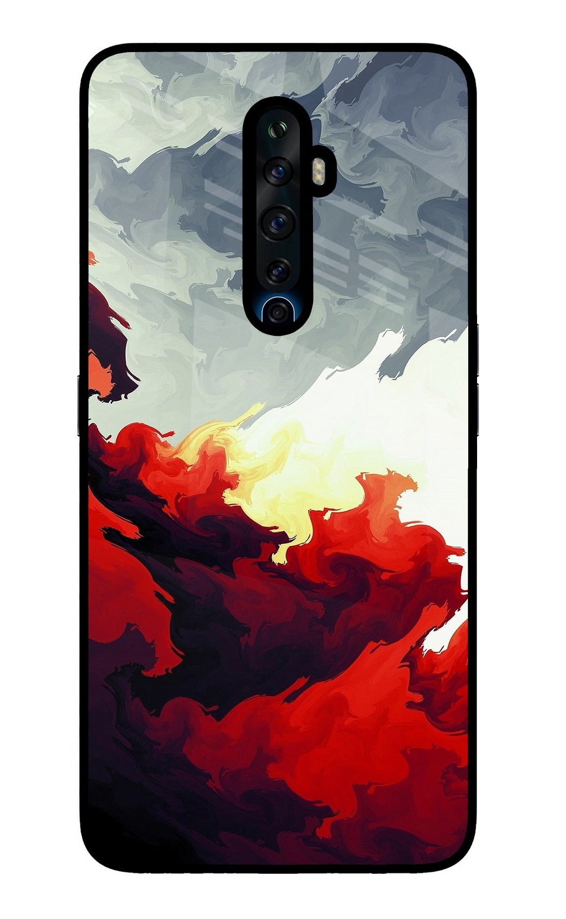 Fire Cloud Oppo Reno2 Z Glass Case