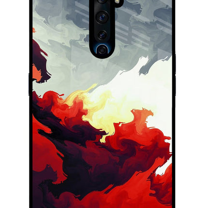 Fire Cloud Oppo Reno2 Z Glass Case Back Cover by Casekaro