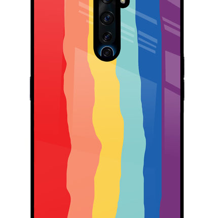 Rainbow Oppo Reno2 Z Glass Case Back Cover by Casekaro