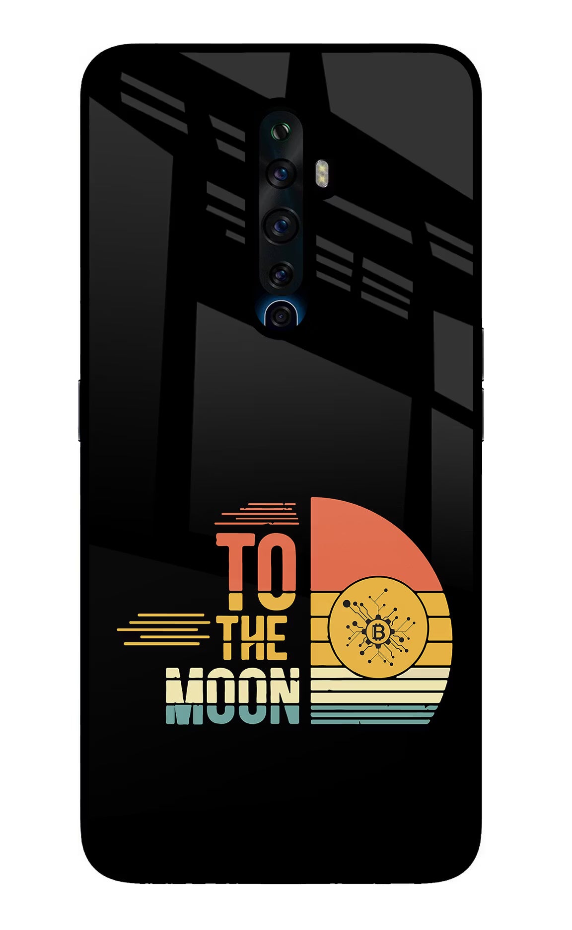 To the Moon Oppo Reno2 Z Glass Case Back Cover by Casekaro