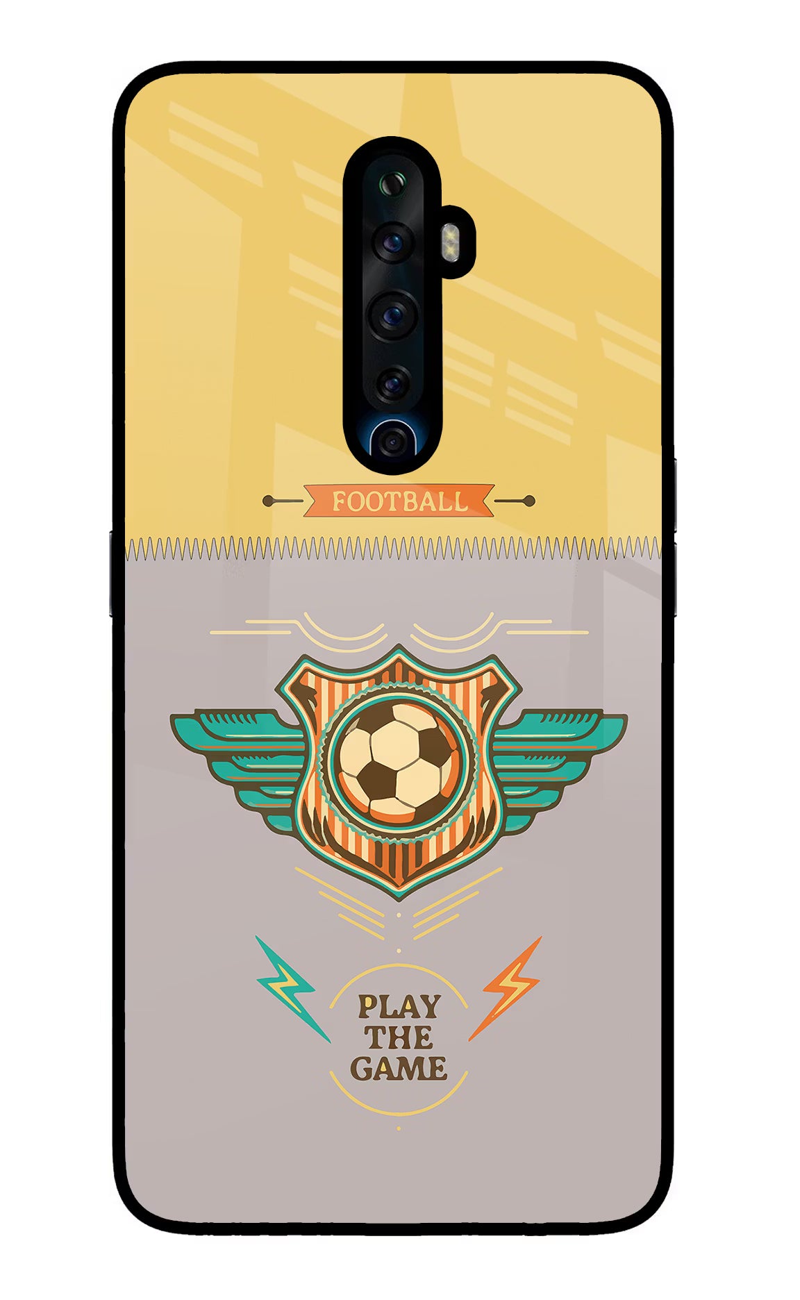 Football Oppo Reno2 Z Glass Case Back Cover by Casekaro