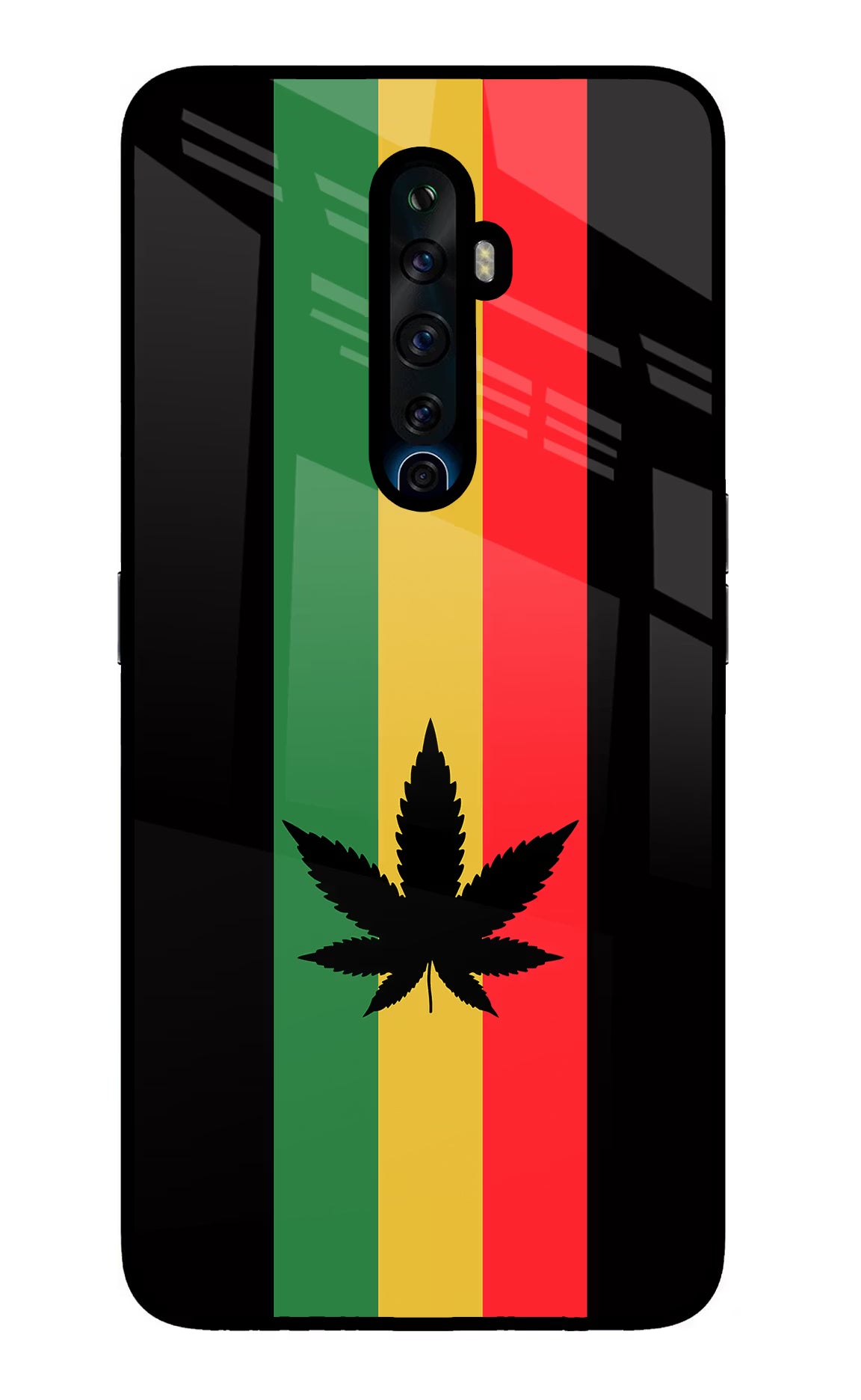Weed Flag Oppo Reno2 Z Glass Case Back Cover by Casekaro