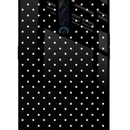 White Dots Oppo Reno2 Z Glass Case Back Cover by Casekaro