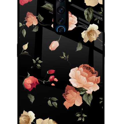Flowers Oppo Reno2 Z Glass Case Back Cover by Casekaro