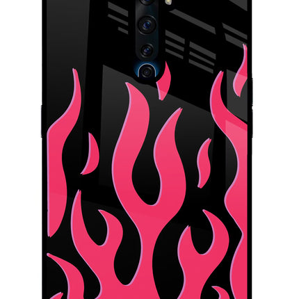 Fire Flames Oppo Reno2 Z Glass Case Back Cover by Casekaro