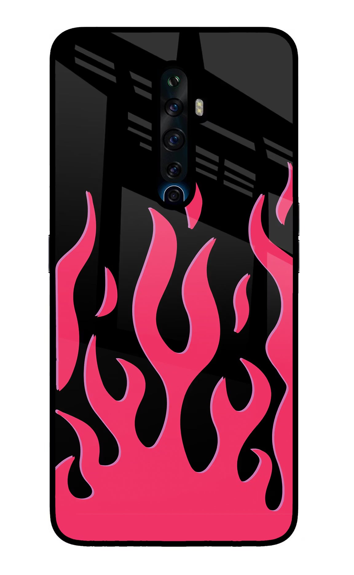 Fire Flames Oppo Reno2 Z Glass Case Back Cover by Casekaro