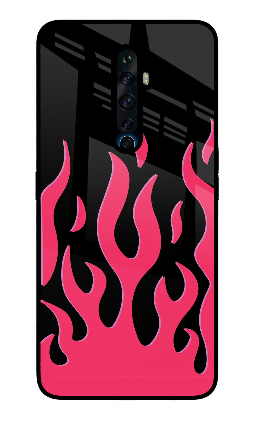 Fire Flames Oppo Reno2 Z Back Cover, Glass case