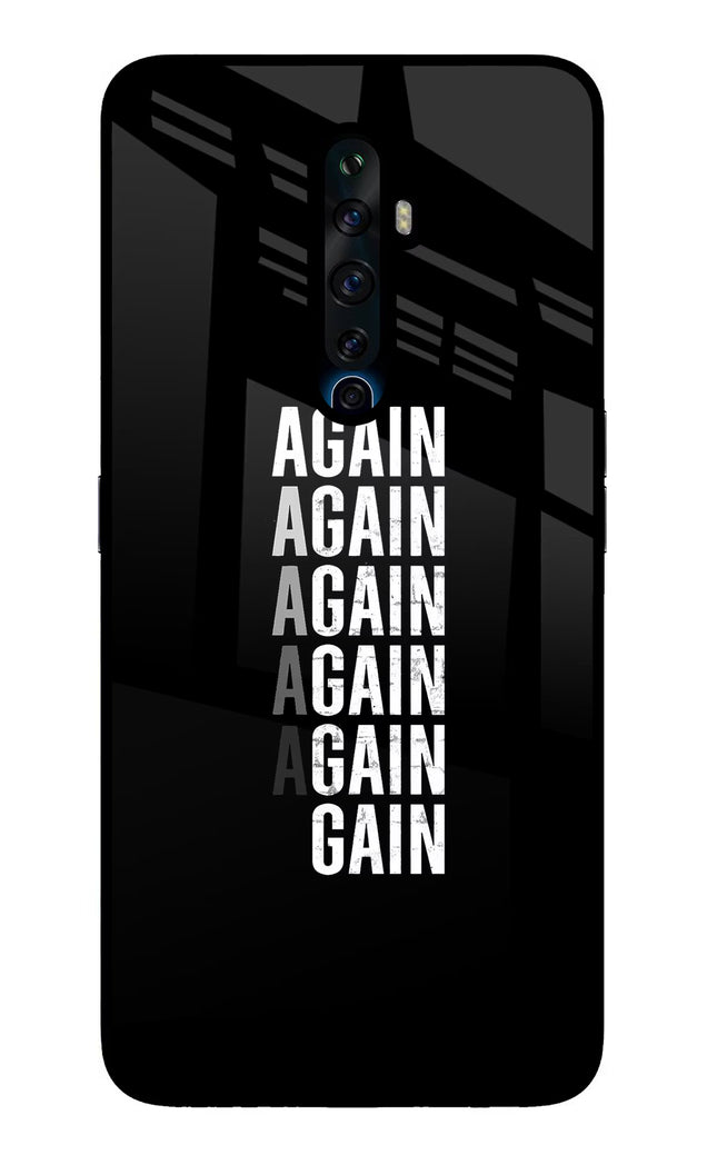 Again Again Gain Oppo Reno2 Z Glass Case Back Cover by Casekaro