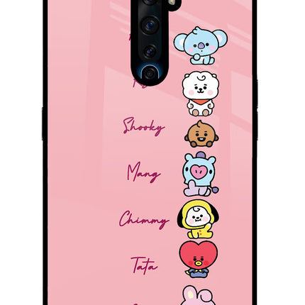 BTS names Oppo Reno2 Z Glass Case Back Cover by Casekaro