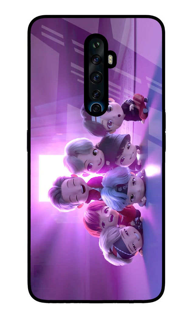 BTS Chibi Oppo Reno2 Z Glass Case Back Cover by Casekaro
