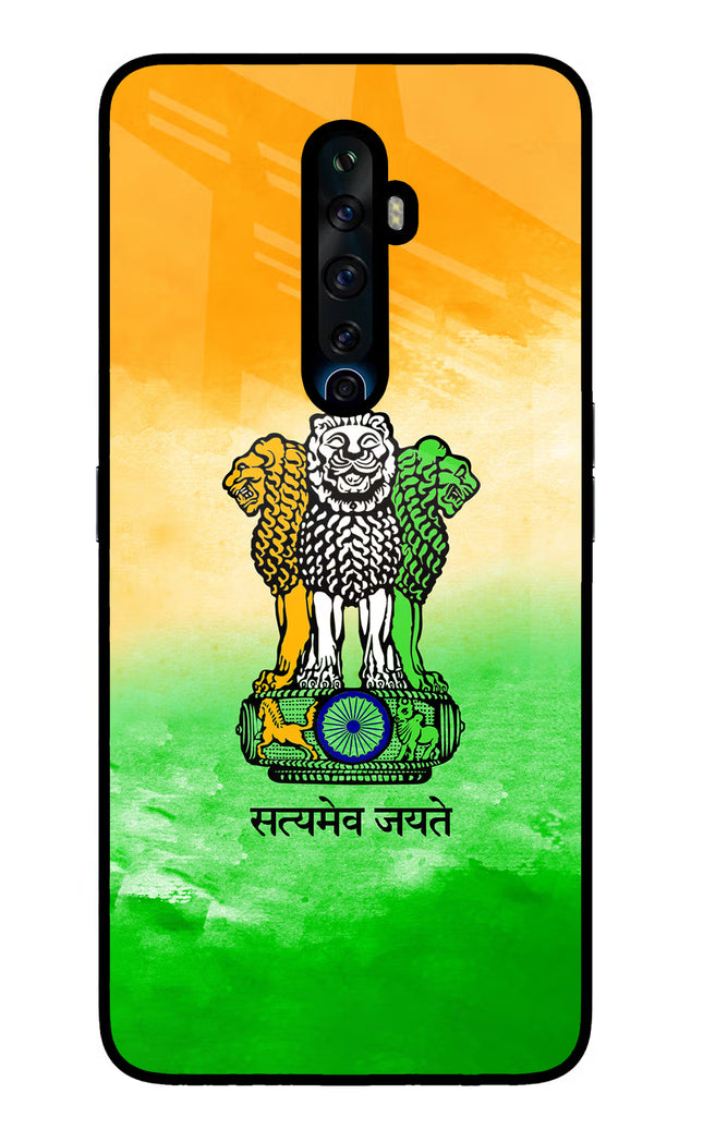Satyamev Jayate Flag Oppo Reno2 Z Glass Case Back Cover by Casekaro