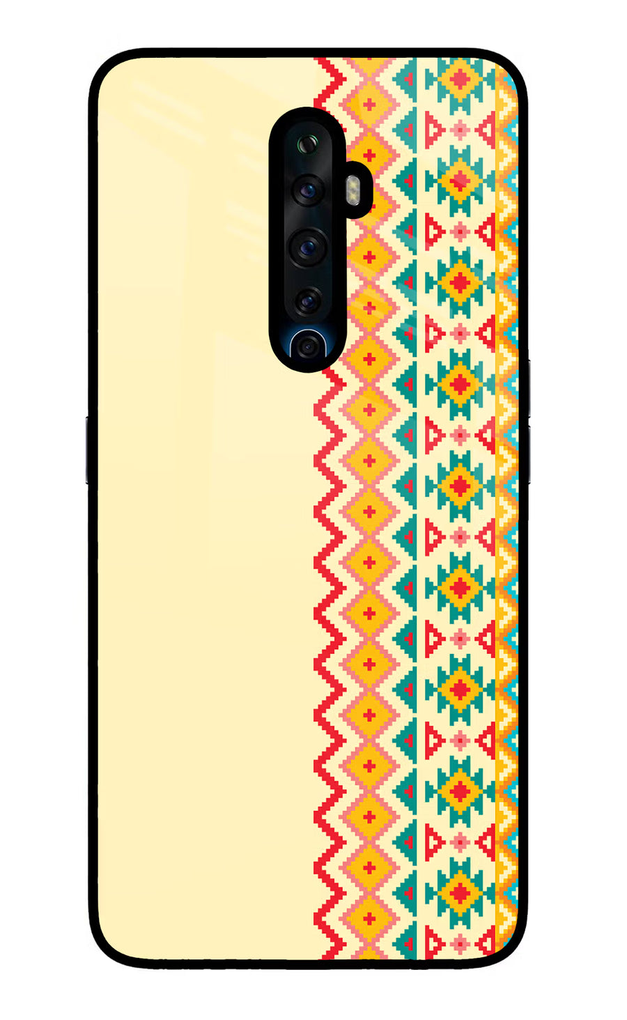Ethnic Seamless Oppo Reno2 Z Back Cover, Glass case