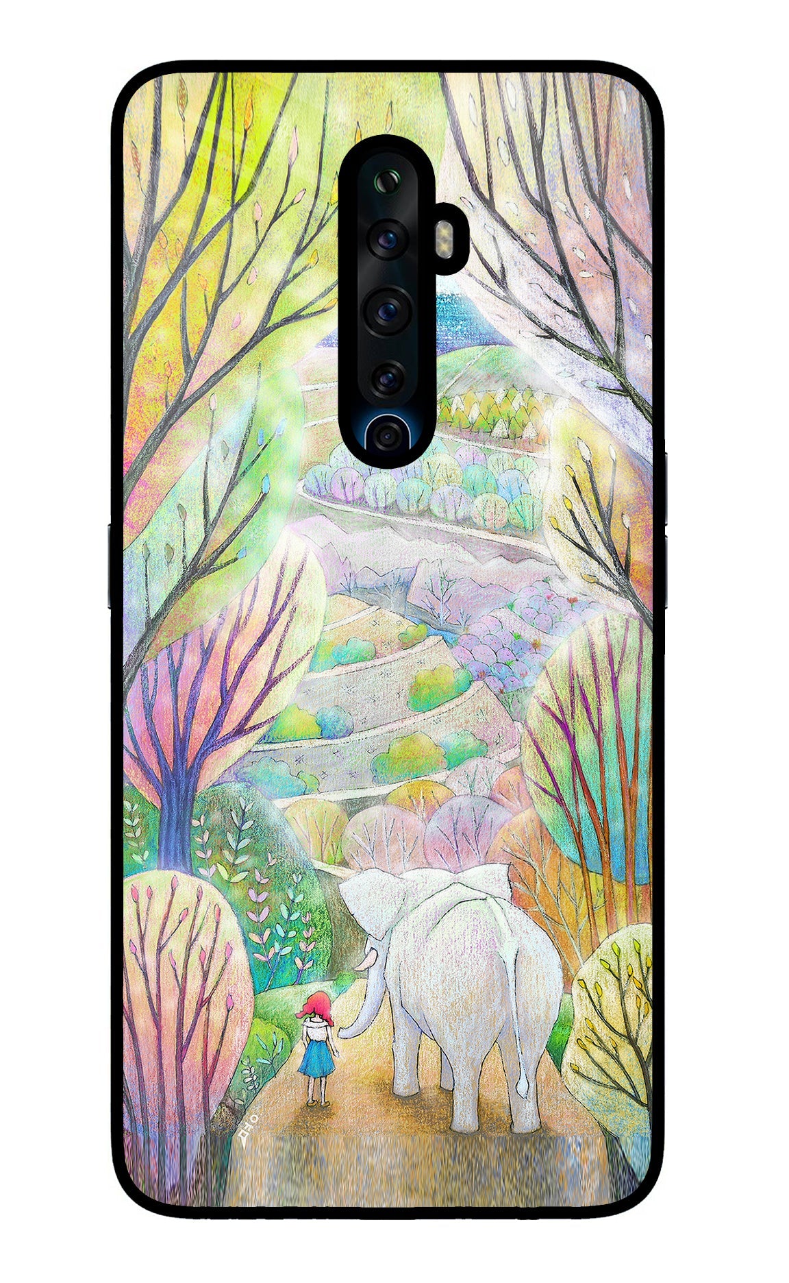 Nature Painting Oppo Reno2 Z Glass Case