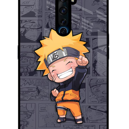 Chota Naruto Oppo Reno2 Z Glass Case Back Cover by Casekaro