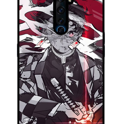 Demon Slayer Oppo Reno2 Z Glass Case Back Cover by Casekaro