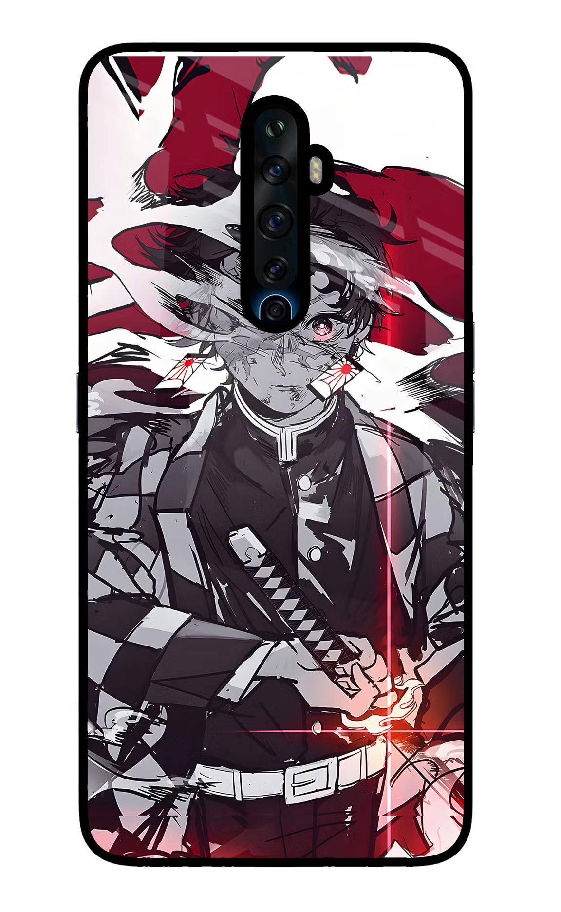 Demon Slayer Oppo Reno2 Z Glass Case Back Cover by Casekaro