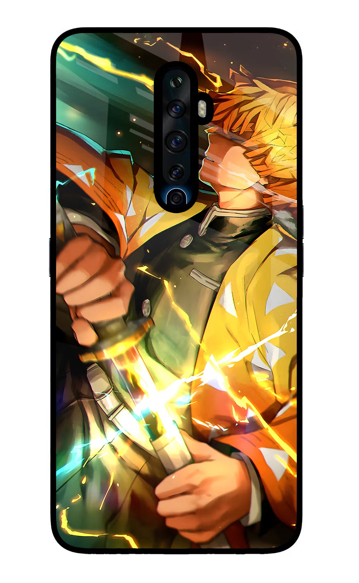 Demon Slayer Oppo Reno2 Z Glass Case Back Cover by Casekaro