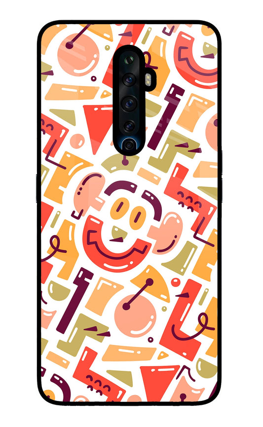 Doodle Pattern Oppo Reno2 Z Glass Case