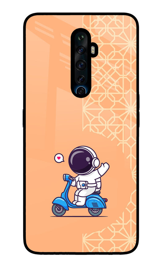 Cute Astronaut Riding Oppo Reno2 Z Glass Case