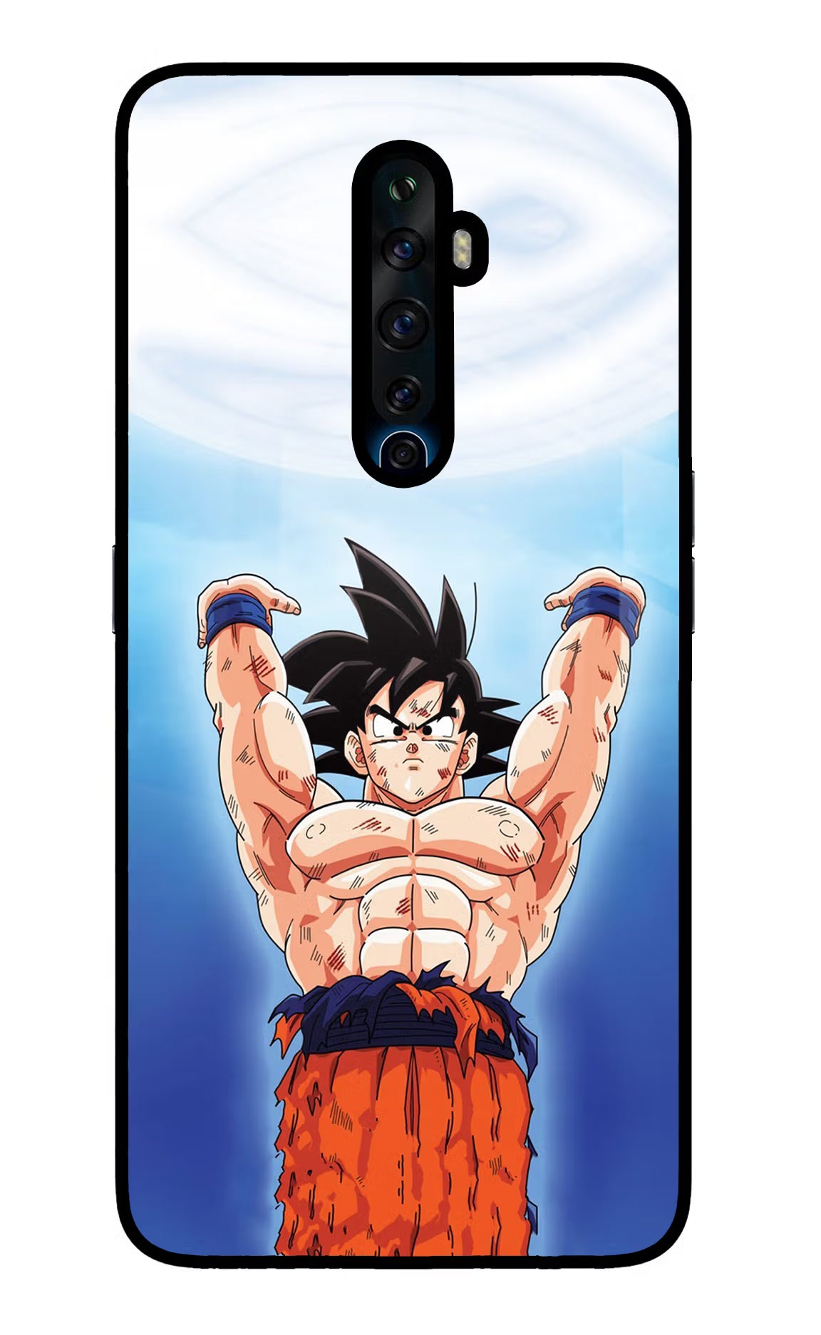 Goku Power Oppo Reno2 Z Glass Case Back Cover by Casekaro