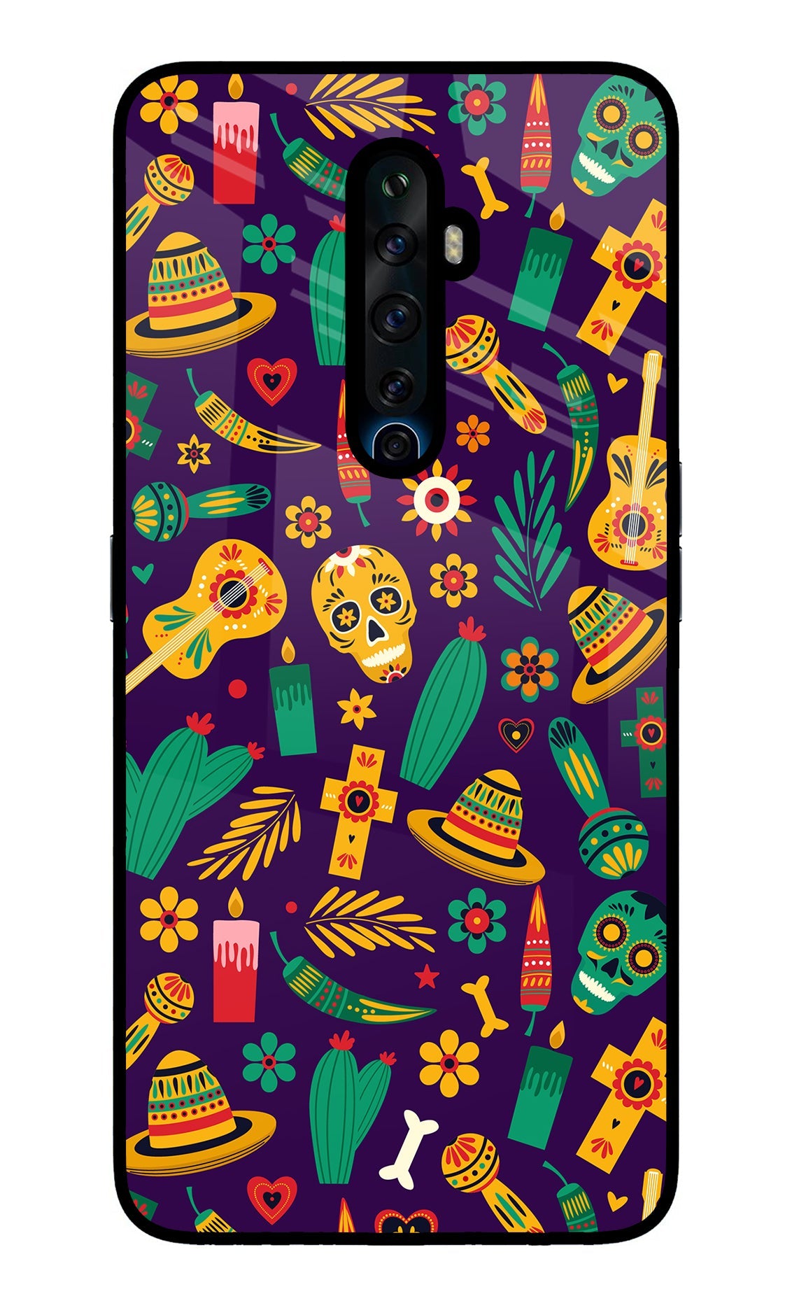 Mexican Artwork Oppo Reno2 Z Glass Case